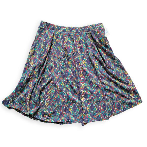 Lularoe Madison Box Pleats w/ Pockets Geometric Paisley Skirt Women Sz XL - Picture 4 of 7